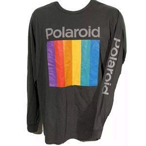 Altru Polaroid T Shirt Long Sleeve Rainbow Logo L